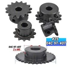  25 Chain Drive Sprocket Wheel 9-40T Bore 5-20mm Pitch 1/4" 6.35mm For 04C Chain