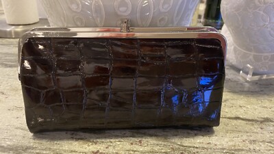 Diverso Italy Brown Alligator Print Patent Wallet/Clutch | eBay