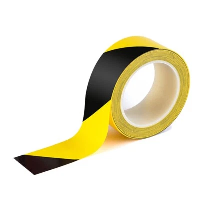 OLIMIA 2”x110’ Yellow and Black Hazard Marking Safety Vinyl Floor Tape 6Mil 36yd