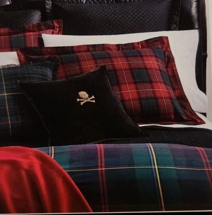 NUEVO Ralph Lauren Tartán NORFOLK EDREDÓN Reina/Verde a Cuadros/Multi (NOS)*¡RARO! Foto 2 de 3