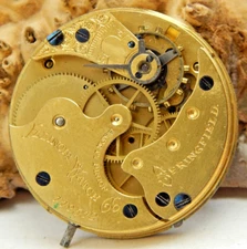 Antique Pocket Watch Movement 1888 Illinois 140 6s 7 jewel with dial and hands