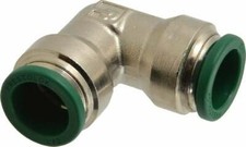 Parker 1/2" Outside Diam, Nickel Plated Brass Push-to-Connect Tube Union Elbo...