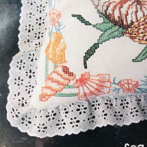 Kit de puntada de cruz 1984 de colección caracoles almohada de encaje adorno casa de playa abeja dorada - Imagen 7 de 11
