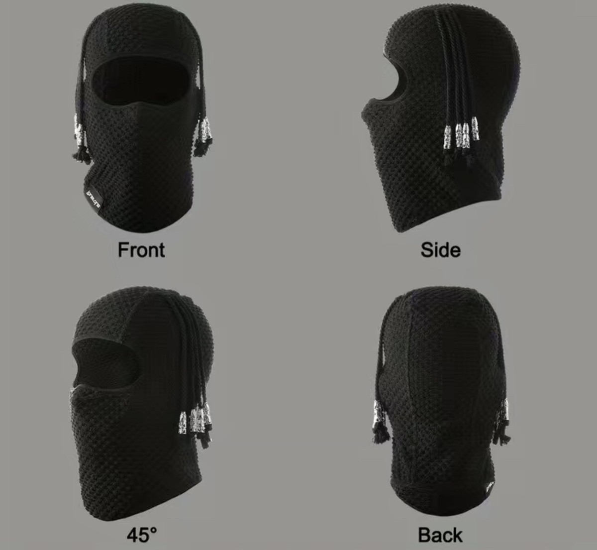 Braids Balaclava Beanie With Charms Full Face Balaclava