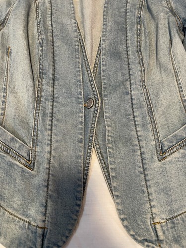 Carol Anderson by Invitation Small Jean Jacket 1-Button Long Sleeve Denim Blue - Bild 5 von 12