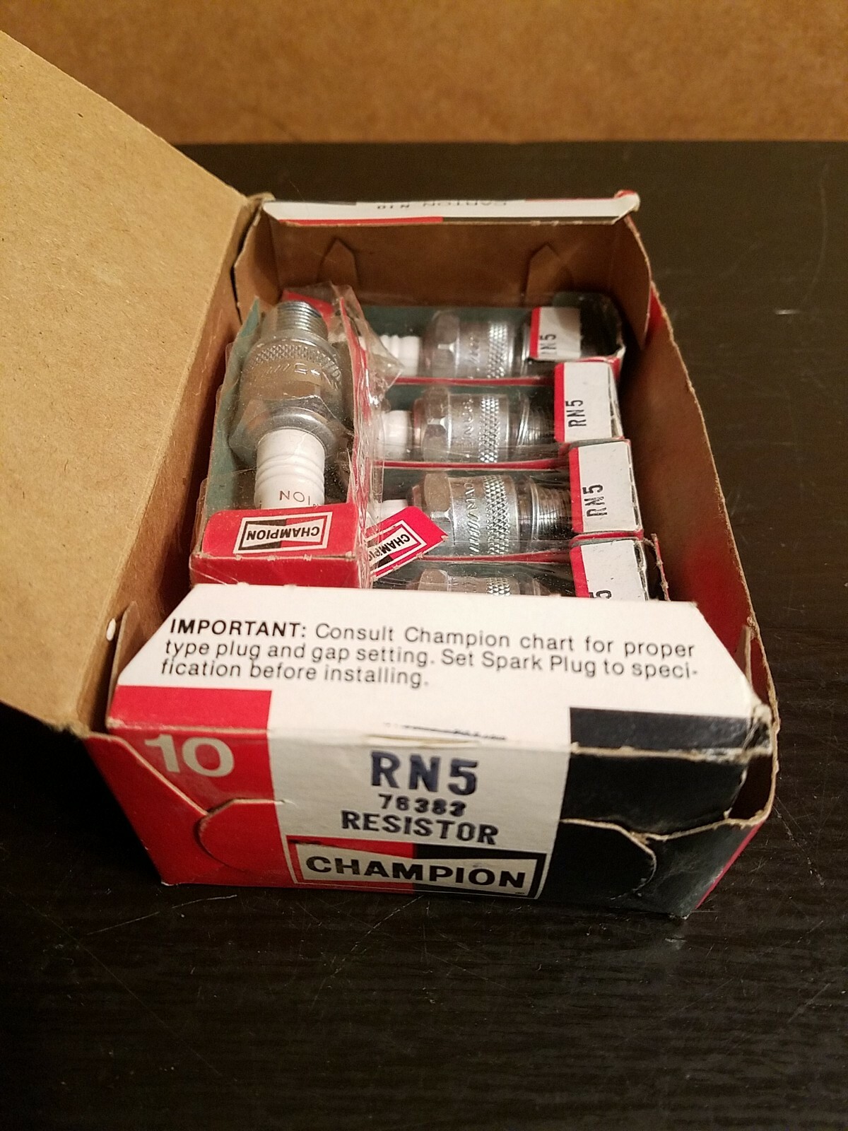 CHAMPION COPPER PLUS RESISTOR SPARK PLUGS RN5C SET OF  6  MARINE BOAT