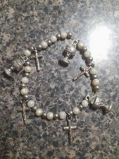 Holy Eucharist Communion Jesus Christ Crucifix Medal Flexible Bracelet    