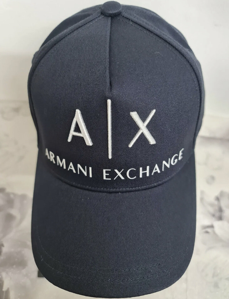Armani Exchange mens baseball cap with AX logo Black