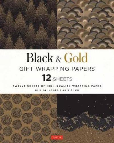 Tuttle Studio Black & Gold Gift Wrapping Papers - 12 Sheets (Tascabile)