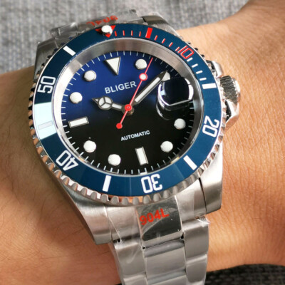 40mm Automatic Mens Watch Miyota8215/PT5000/NH35 Sapphire Glass Date Luminous