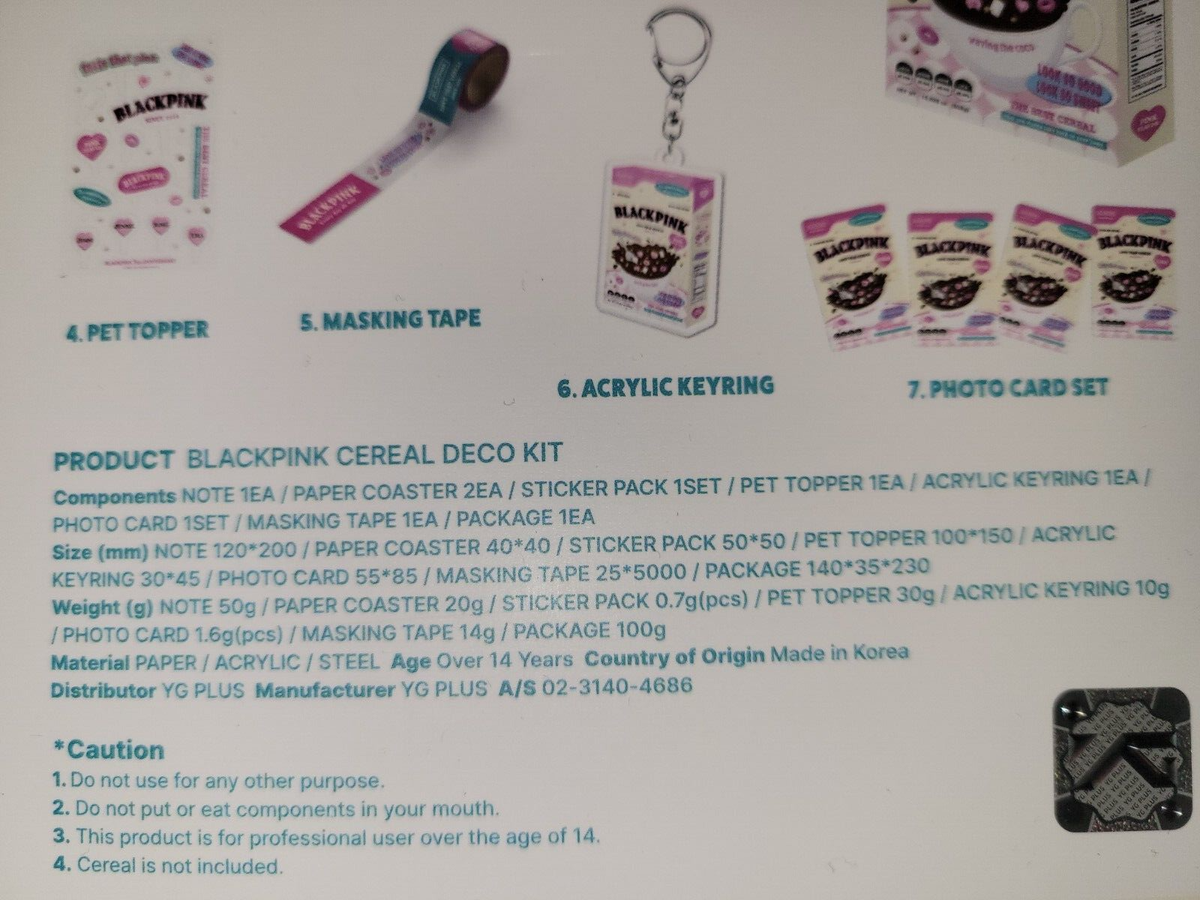 Blackpink 7th anniversary 2023 cereal box Collectable Deco Kit