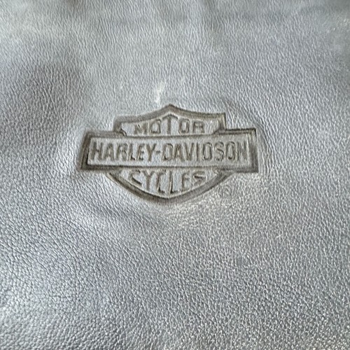 HARLEY DAVIDSON BLACK GENUINE LEATHER EMBROIDERED SHOULDER BAG TOTE 10"x11" USA - Picture 2 of 6