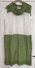 VOYGE By MARINA RINALDI Green White Shift Dress Sz 21 Approx Au 16