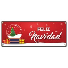 Feliz Navidad Banner Concession Stand Food Truck Single Sided