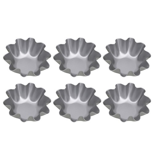 6Pcs Pie Tart Molds Baking Trays Non Stick Molds Egg DIY Dessert