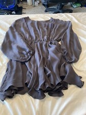 love shack fancy noelle dress charcoal gray Size Small Washed Silk