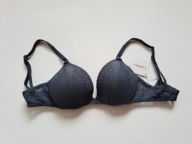 NEW La Perla Grey Lingerie Set Push-up Bra Size 32 D and Underwear Size XS