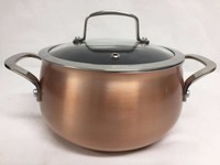 Belgique Copper Soup Pot With Translucent Lid - 3 Quart Belgique Copper Soup Pot With Translucent Lid - 3 Quart