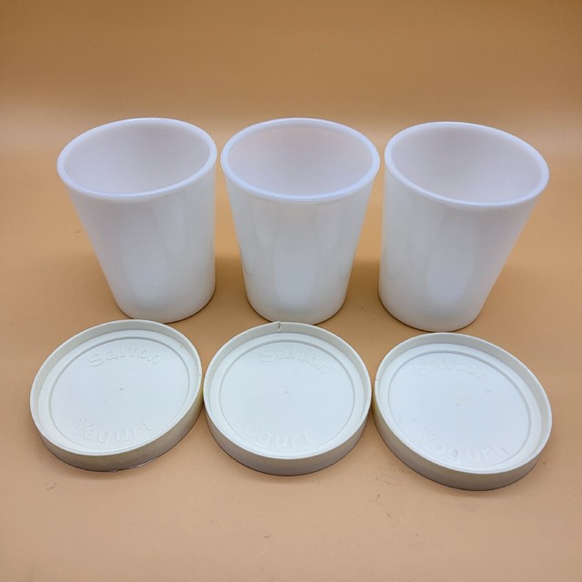Salton Yogurt Maker Replacement Jars No Lids Set of 4 Cups Milk Glass