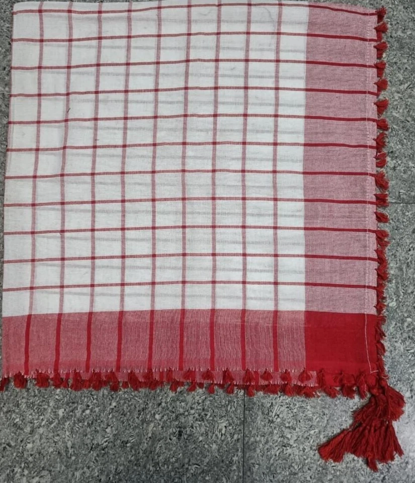 Keffiyeh Bufanda Pequeña Palestina Shemagh Original Algodón Kufiyah Nuevo Rojo Foto 3 de 3