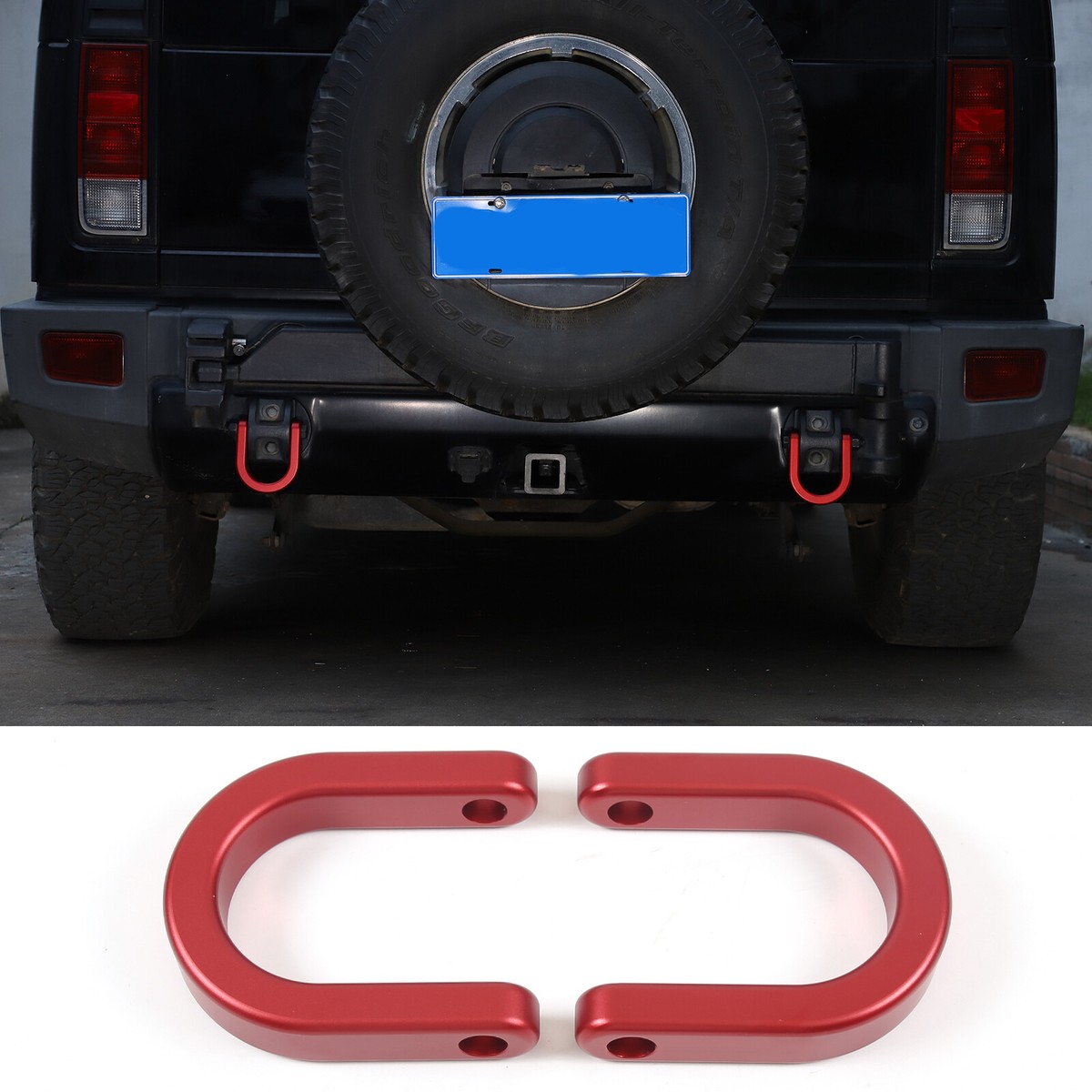 Replacement Red Aluminum Rear Tow Hook Cover For Hummer H2 2003