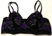Torrid Curve Lace Underwire Full Coverage Bra Size 2 Black 2x purple floral
