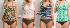 Halter Tankini / Hipster Bikini Swimwear Swim Suit 2 Piece Set
