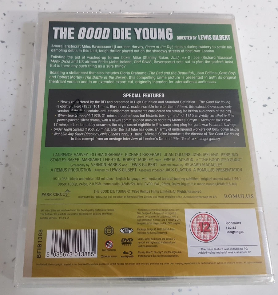 The Good Die Young  1954  - Blu Ray / DVD    -   New & Sealed  Joan Collins - Image 3 of 3