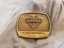 Vintage HANDYMAN CLUB OF AMERICA Belt Buckle  ~ Life Member 1996 Dad Gift