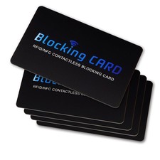 RFID Blocking Card 5 Pack for Wallets, Slim RFID/NFC Standard, Black