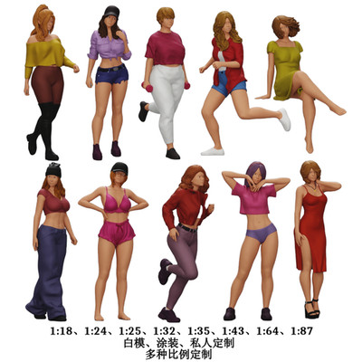 3D Print Miniature Props Scene 1/64 Attractive Female Figures Model