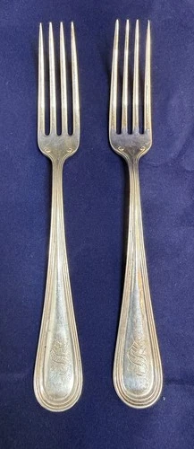 Gorham Whiting King Albert Sterling Silver Dinner Forks Set of 2-Monogram 6 3/8”
