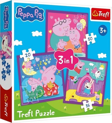 NEW Trefl Jigsaw Puzzle 3 in 1 Pieces 3+ Ages Peppa Pig's Habits