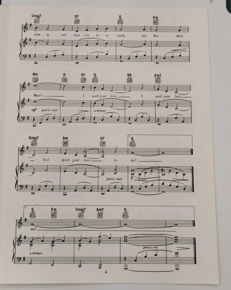 The Righteous Brothers - Unchained Melody - Sheet Music - 1990 film GHOST (F6) - Image 4 of 4