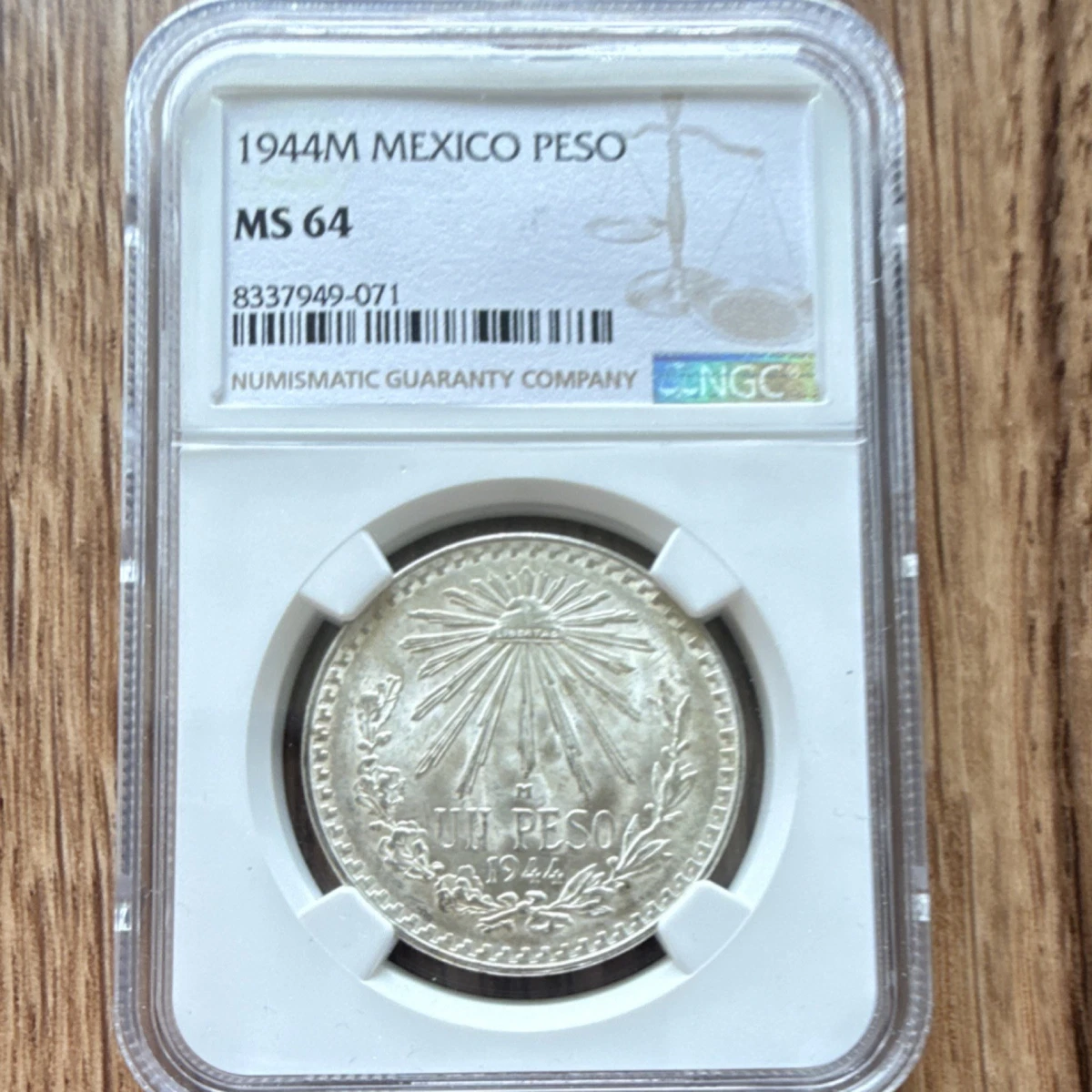 高鑑定　超レア1944年 メキシコ 1ペソ 銀貨 NGC MS 66 1 Peso 1944 Year Silver Mexican Coins (1905-Now) for sale | eBay