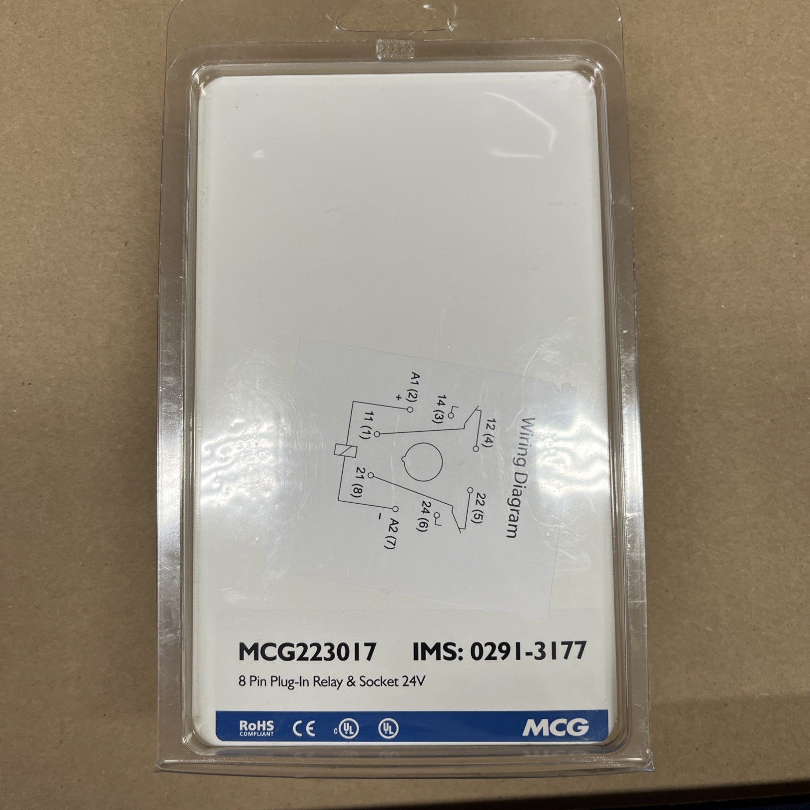 MCG MCG223017 IMS:0291-3177 R15-2012-23-5024-WTL COIL 24V 10AMPS 8 Pin W/BASE