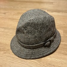 Dunn Co English Trilby Wool Harris Tweed Hat Size 58 US 7 1/8 Brown Vintage