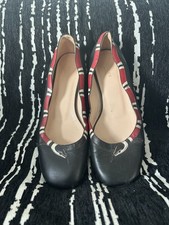 GUCCI Black Leather Yoko Snake Print Ballet F...