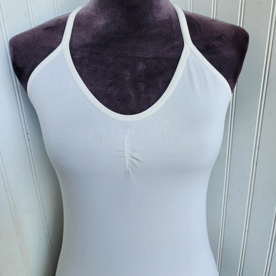Tommy Hilfiger White Seamless Scrappy Bodysuit Red White Blue Straps Stretch M - Image 3 of 4