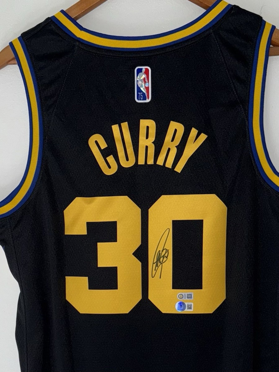 Stephen Curry Signed Warriors Nike NBA 75 Mixtape City Edition 