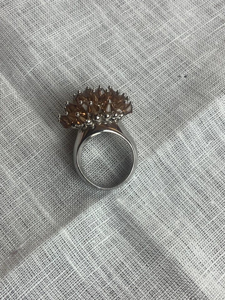 Anello in Argento 925 con pietre ambra, come nuovo - Immagine 3 di 4