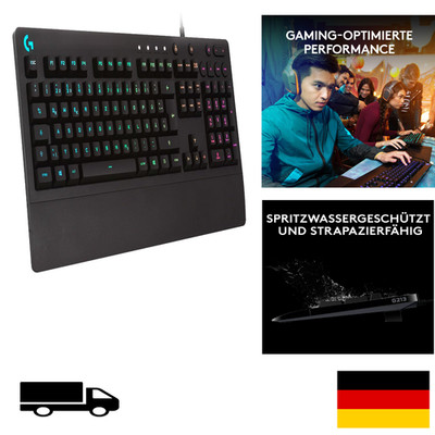   Logitech G213 Prodigy Gaming-Tastatur   RGB, QWERTZ (Deutsch), Schwarz | Neu