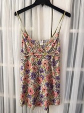 Hanky Panky floral lace chemise babydoll slip dress sheer lingerie Women s M