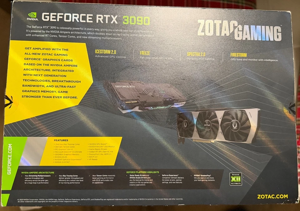 Scheda video ZOTAC Geforce RTX 3090 TRINITY usata poco e in perfette condizioni - Immagine 2 di 2