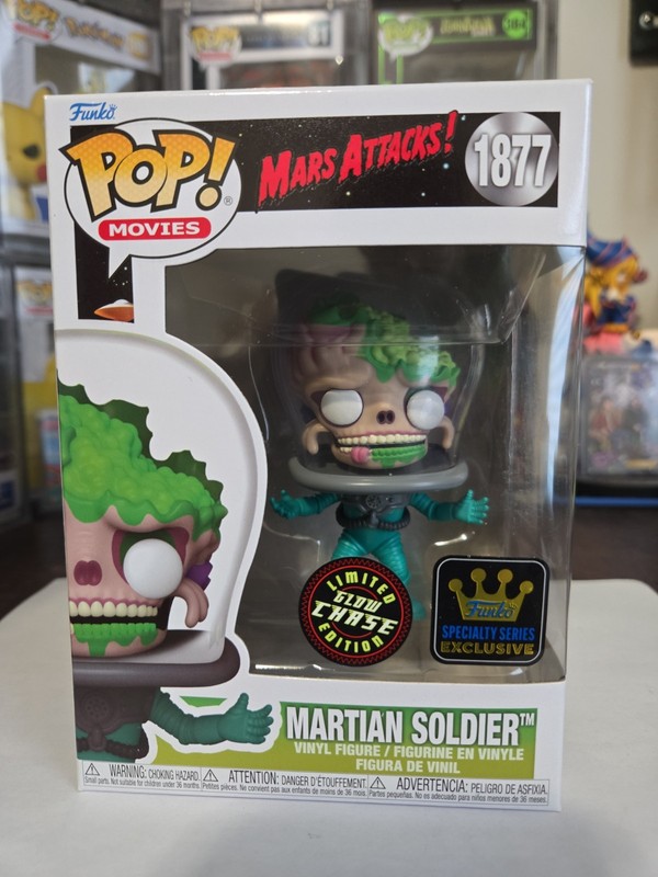 Funko Pop! Movies Mars Attacks! #1877 Martian Soldier Specialty Series Chase