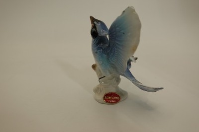 Porcelain Blue Jay Bird Figurine
