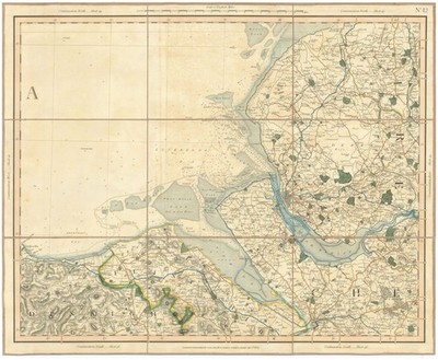 LIVERPOOL BAY. Merseyside, Dee Estuary & Wirral. Lancs Flintshire. CARY 1832 Karte