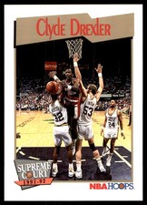 Clyde Drexler 1991-92 Hoops #491 Trail Blazers NBA READ FREE SHIP AutographDen