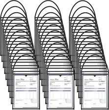 Geyee 50 Pack Job Ticket Holders Work Order Pockets for 9 x 12 Inch Black 