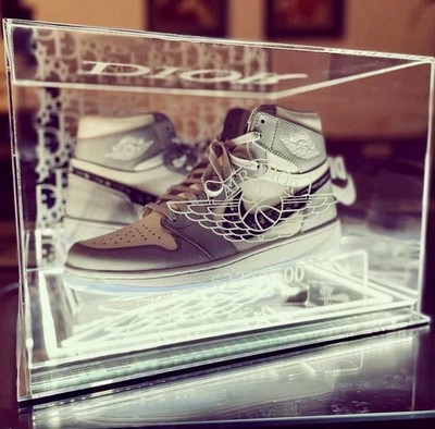 Dior x Jordan 1 High Sz. 10 w/Acrylic Case | eBay